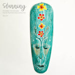 Hawaiian Tiki Mask Wall Hanging - Hand Carved painted wooden Tropical Aboriginal decoration