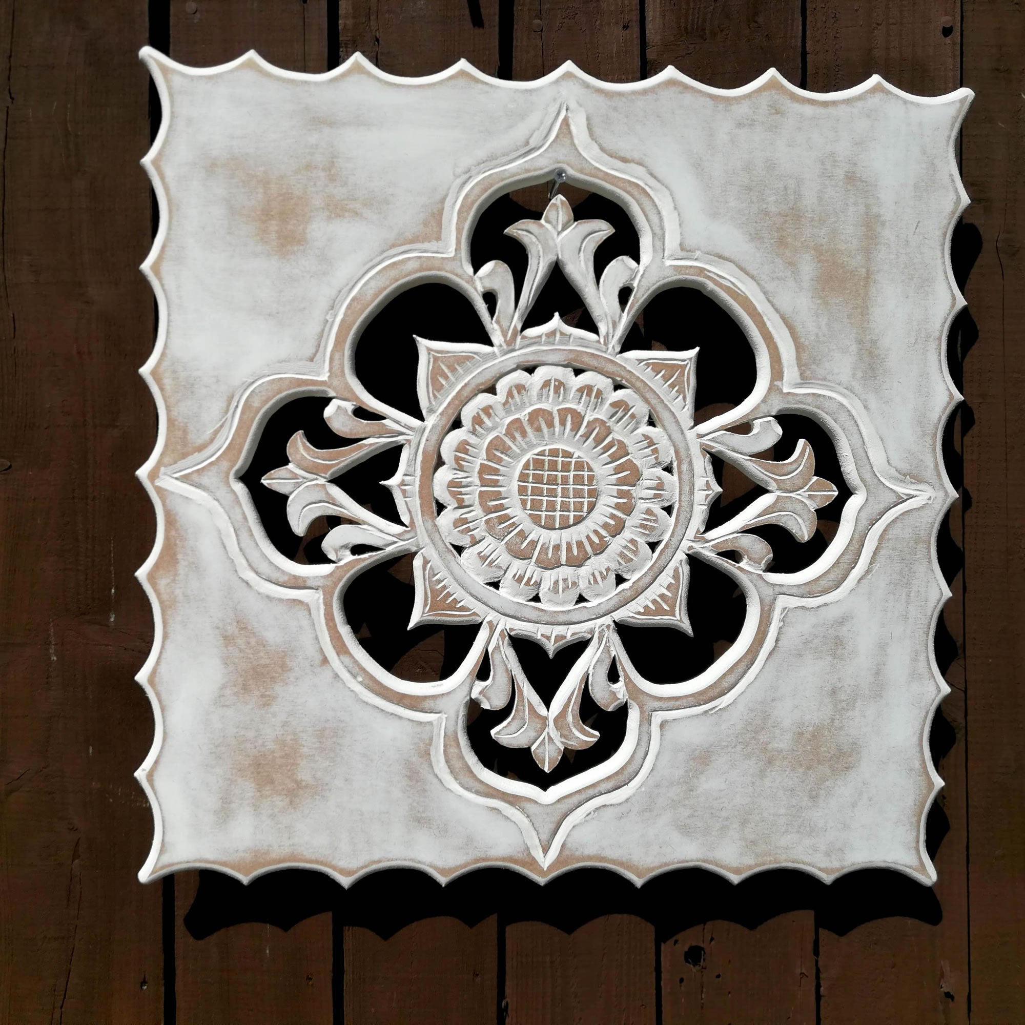 Handmade Carved Wooden Mandala Decorative Wall Art Sculpture