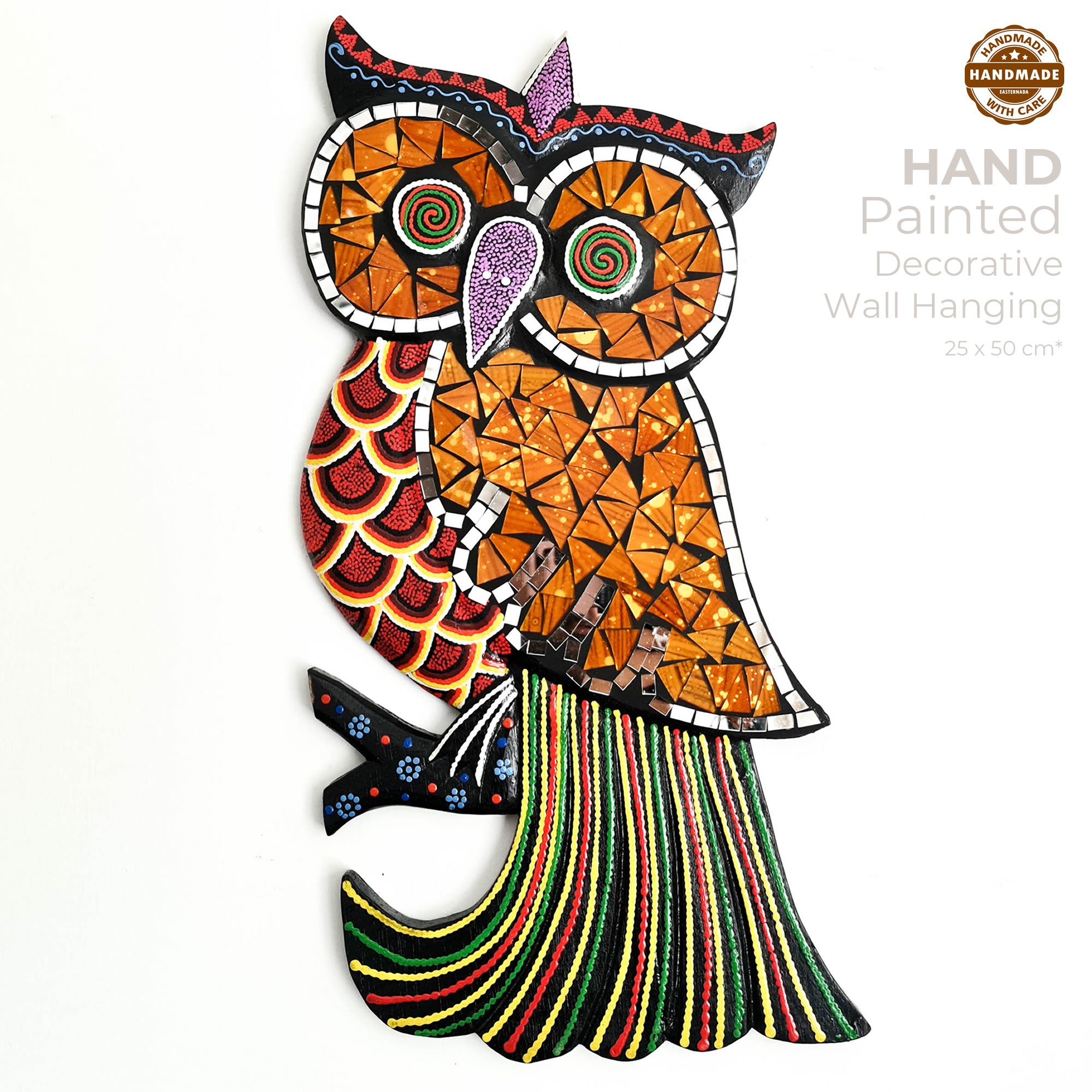 Tropical Wall Hanging - Hand-Carved painted wooden Tropical decoration.