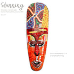 Hawaiian Tiki Mask Wall Hanging - Hand Carved painted wooden Tropical Aboriginal decoration