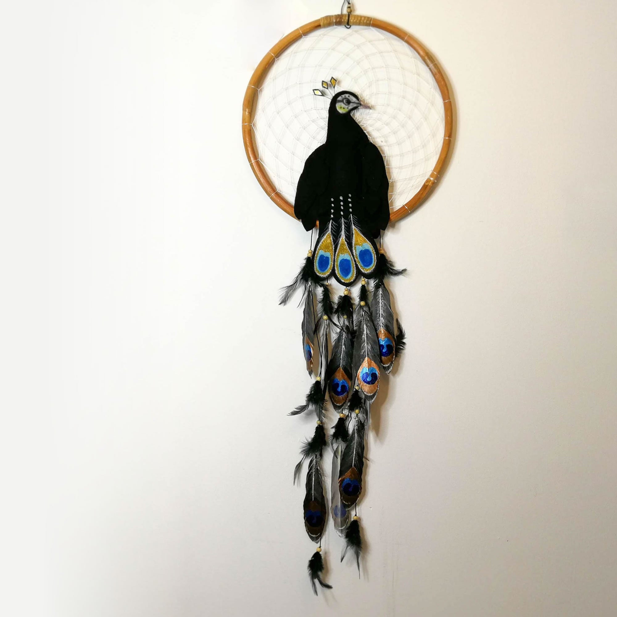Peacock - Bohemian Feather Macramé Hanging Dream Catcher Large