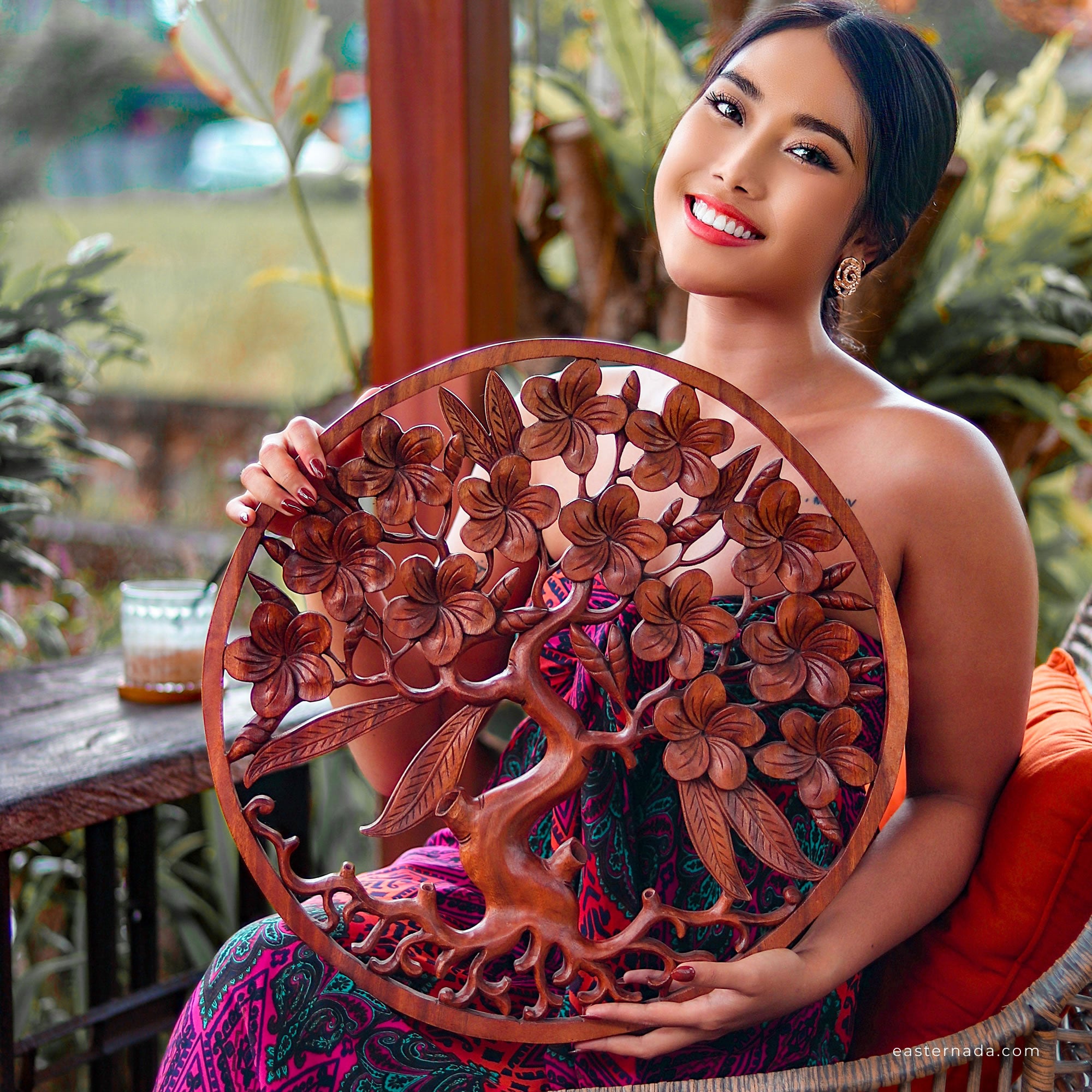 Hand Carved Wooden Wall Art Tree of Life Headboard Decoration - A Perfect Gift Mandala