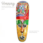 Hawaiian Tiki Mask Wall Hanging - Hand Carved painted wooden Tropical Aboriginal decoration
