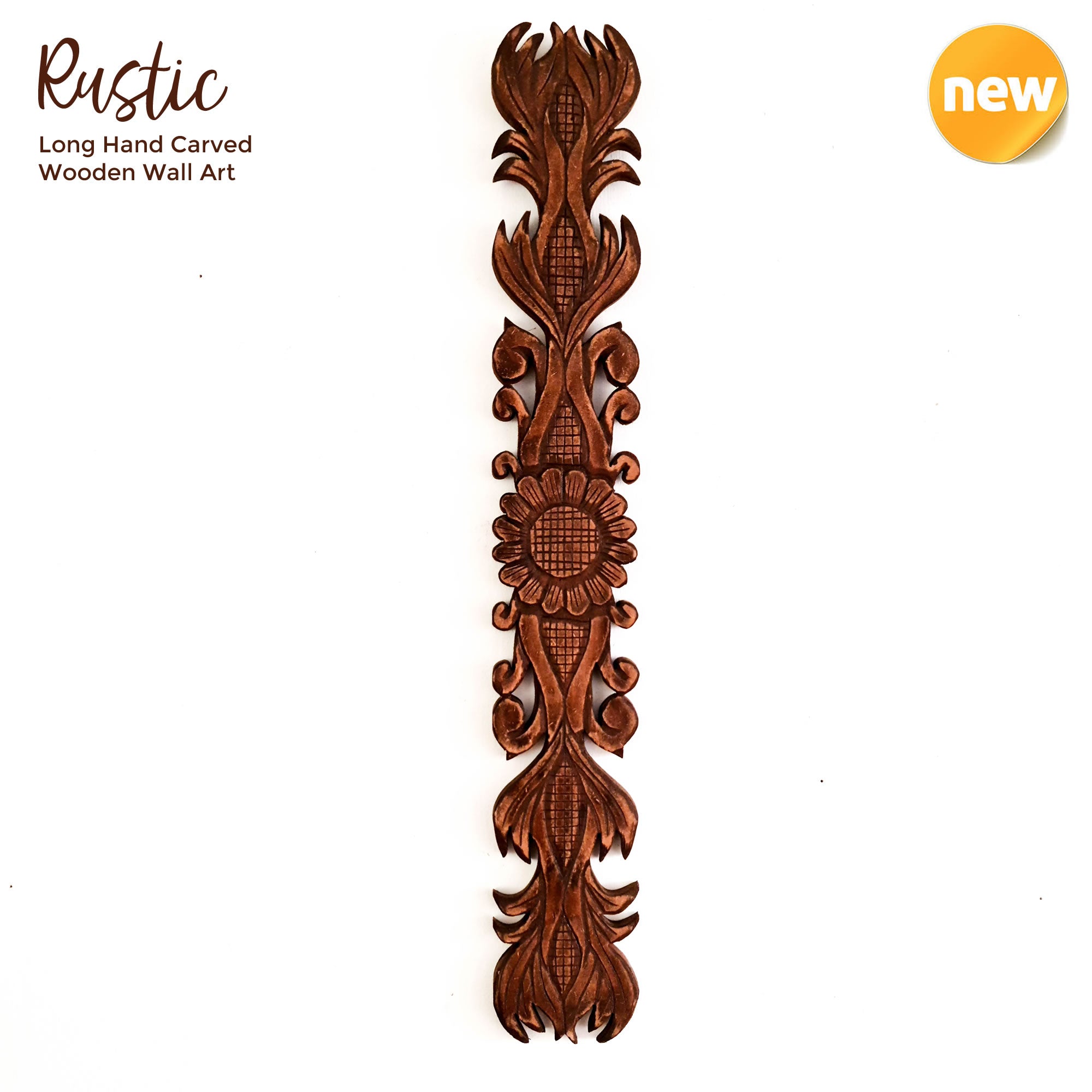 Sculpture d'art décorative en bois sculpté finition noyer