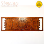 Large king Size Mandala Headboard - Handmade Carved Wooden Wall Art Lotus