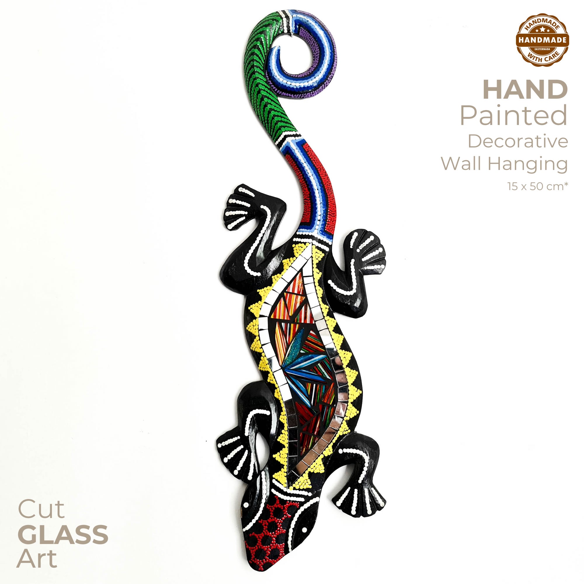 Tropical Wall Hanging - Hand-Carved painted wooden Tropical decoration.