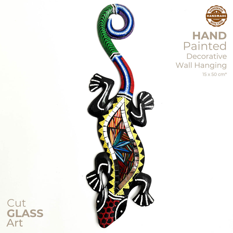 Tropical Wall Hanging - Hand-Carved painted wooden Tropical decoration.