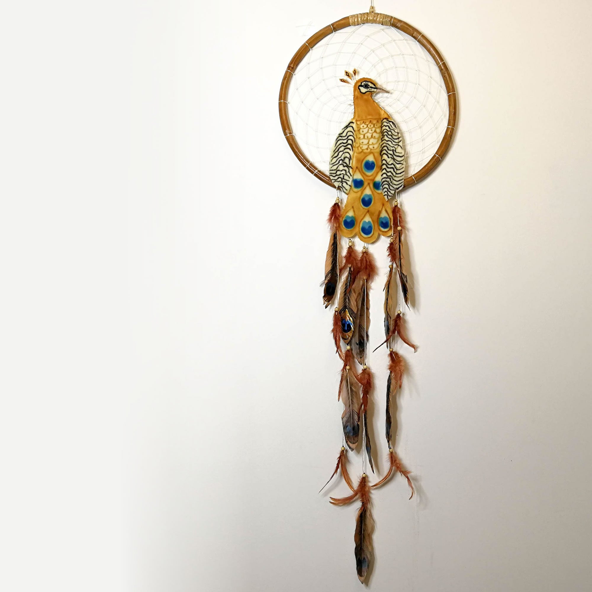 Peacock - Bohemian Feather Macrame Hanging Dream Catcher Large