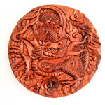 Hand Carved Wooden Wall Art Decorative Sculpture Chinese Dragon - Feng Shui Good Luck Perfect Gift Easternada
