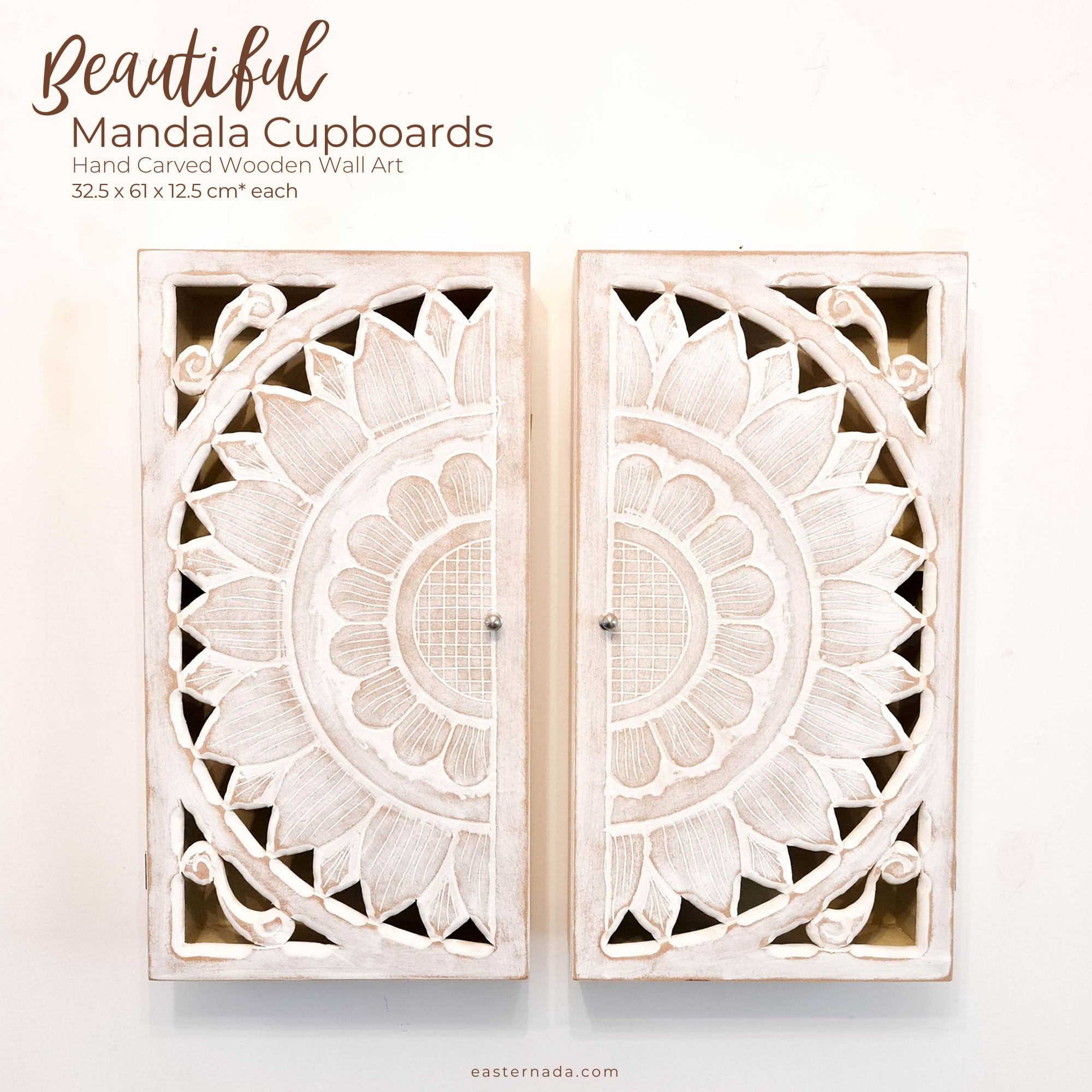 Hand Carved Wooden Wall Storage Cupboard Cabinet - Designer Furniture  Bathroom, Makeup Office