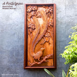 Bird of Paradise Hand Carved Teakwood Decorative Wall Art Sculpture