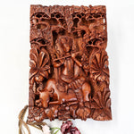 Hand Carved Wooden Hindu God - Hare Krishna Hindu Mandir Sculpture