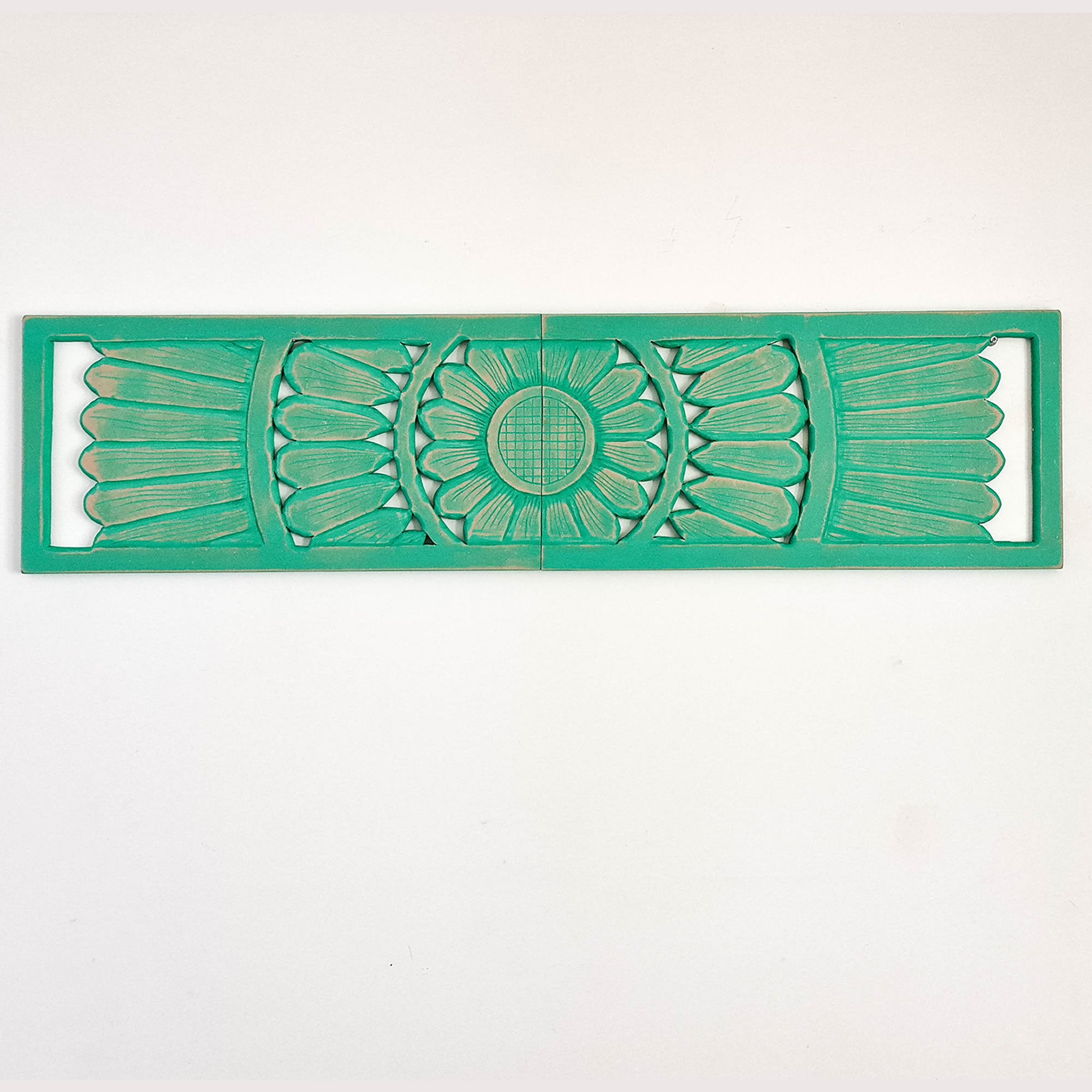 Hand Carved Wooden Wall Art - Long Headboard Decorative Mandala Panel