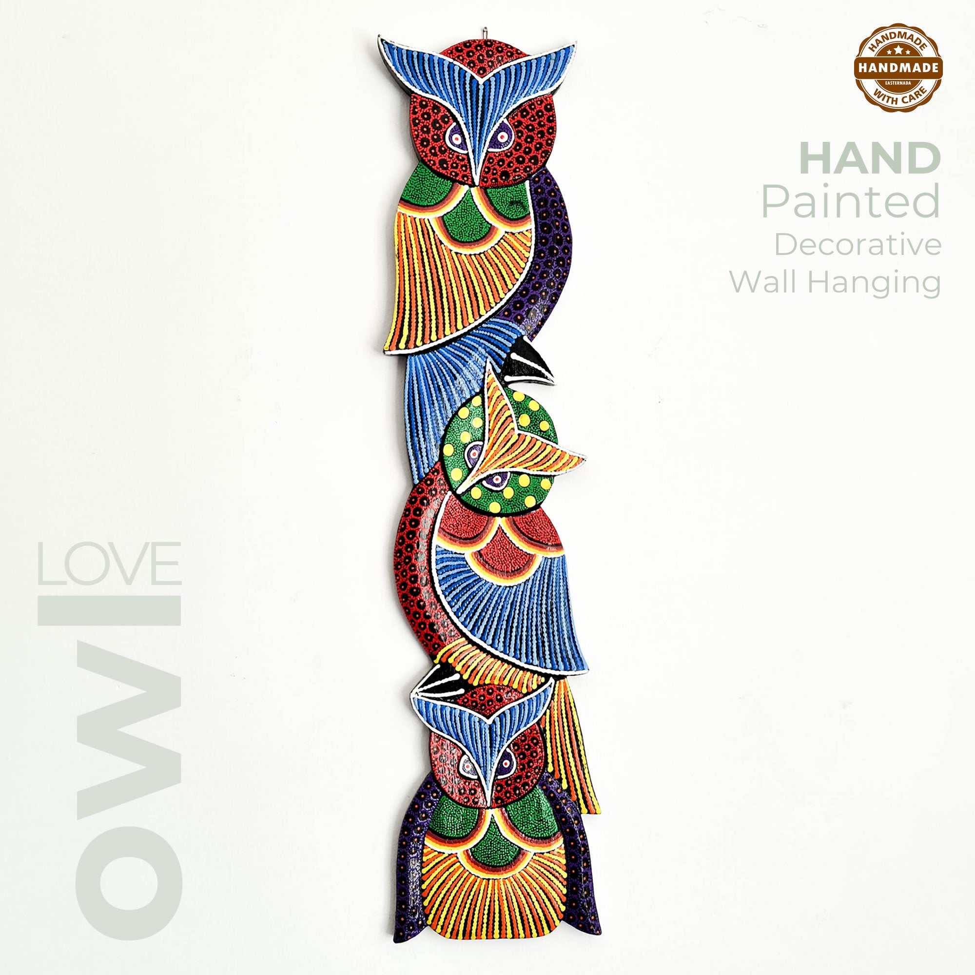 Tropical Wall Hanging - Hand-Carved painted wooden Tropical decoration.