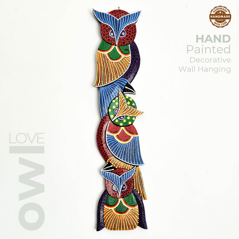 Tropical Wall Hanging - Hand-Carved painted wooden Tropical decoration.