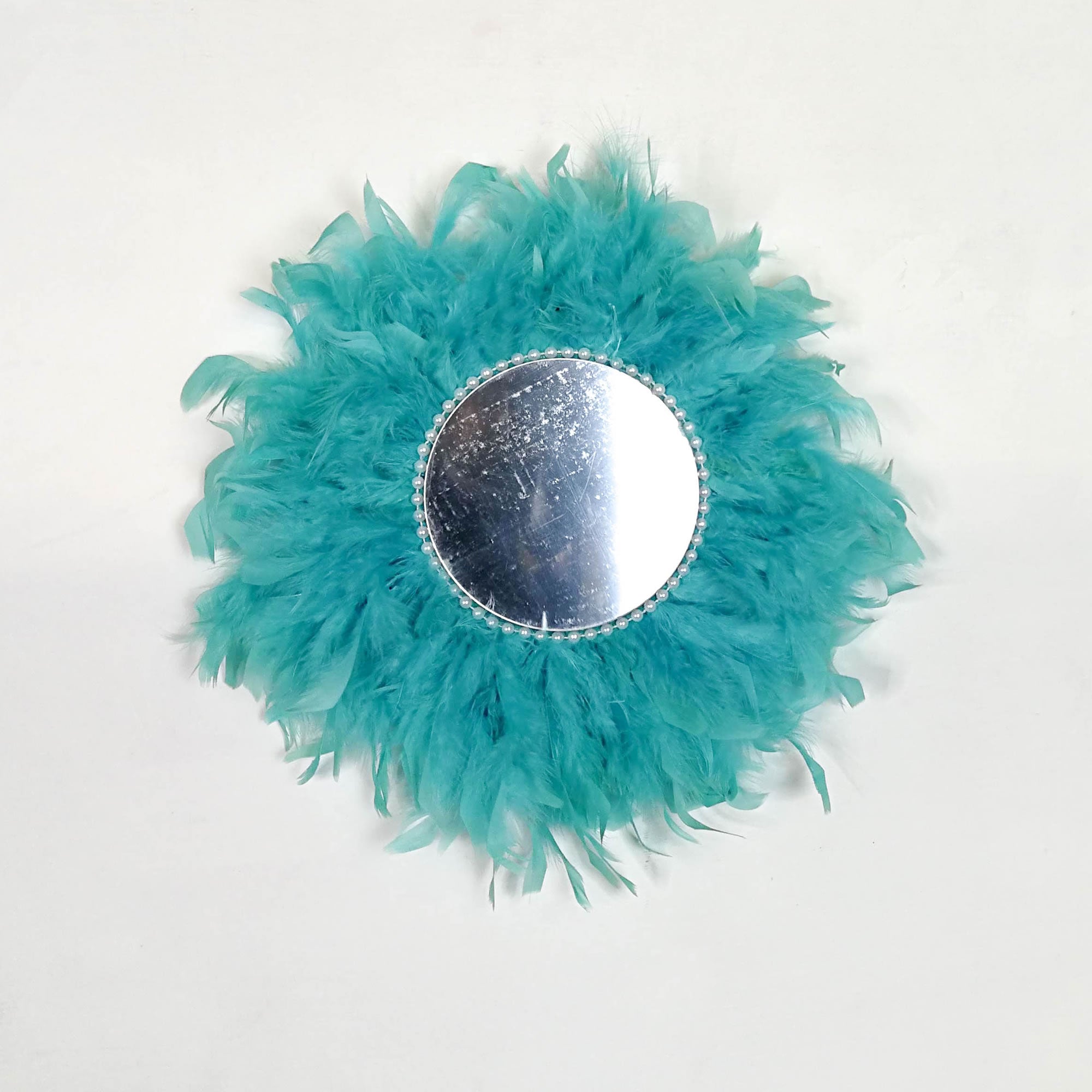 Juju Feather Vanity Wall Mirror Bohemian Style Handmade