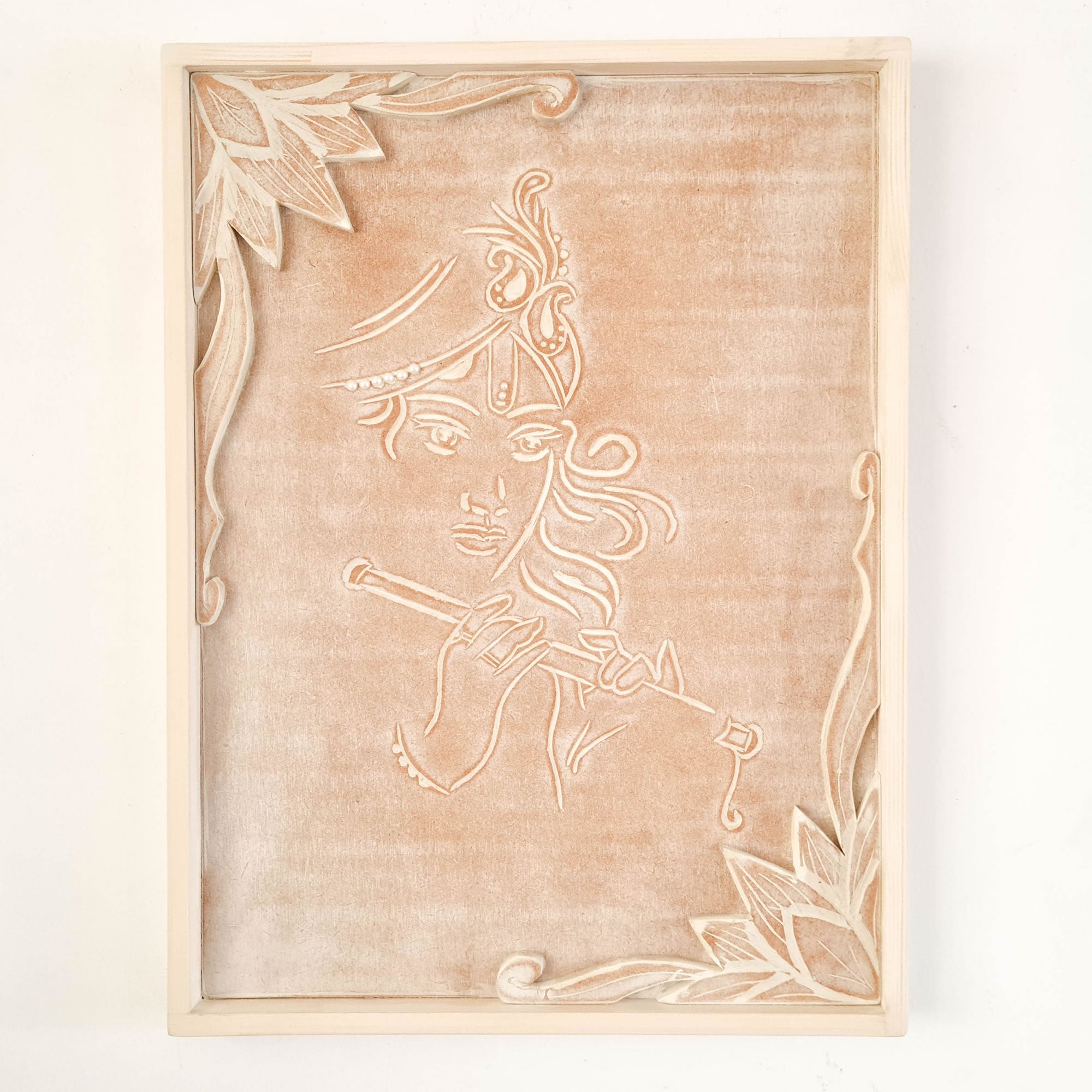 Krishna Hand Carved Wall Art Hindu Mandir Pooja