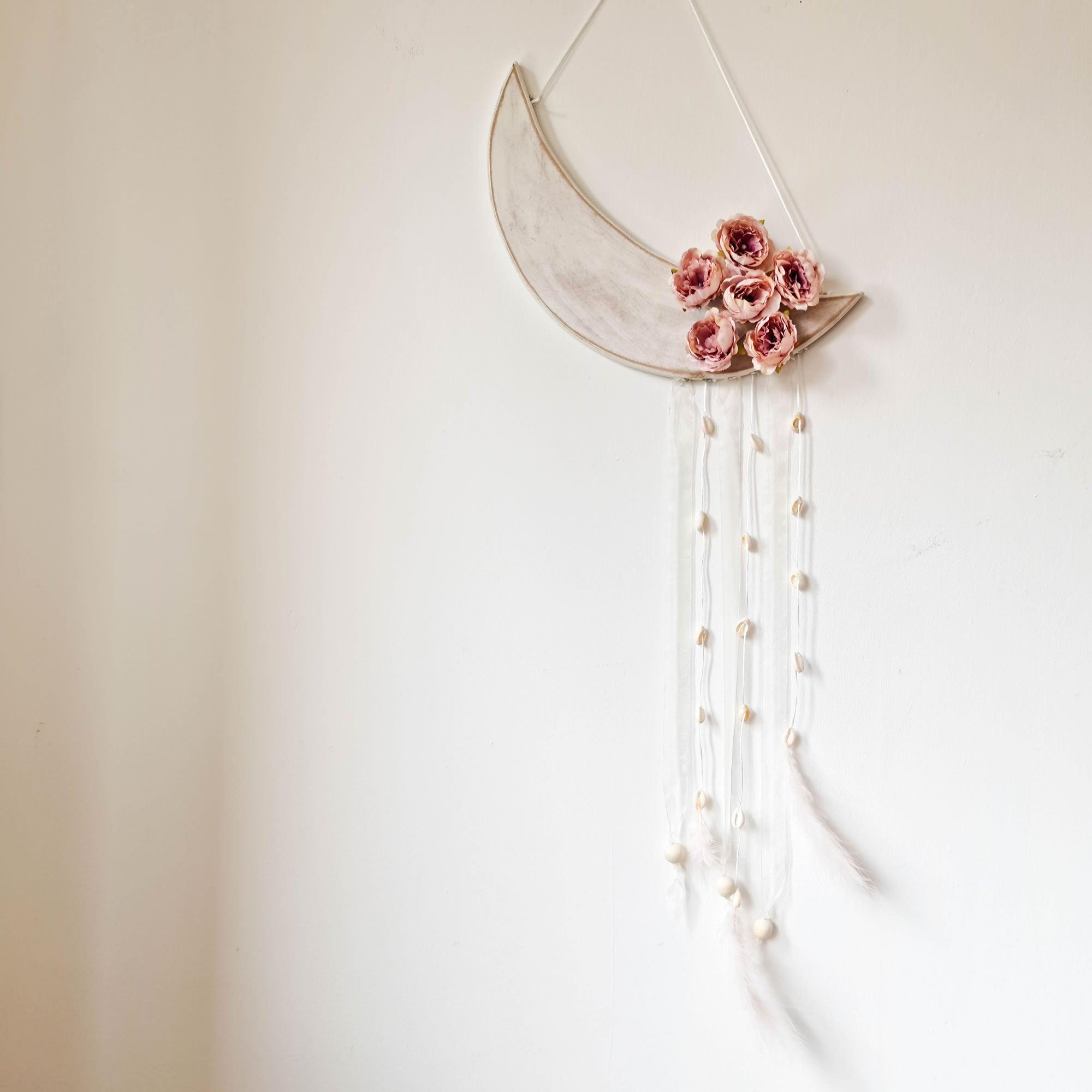Bohemian Moon Star Flower Decorative Wall Hanging - 40 x 90 cm Dream Catcher Wedding Gift for her