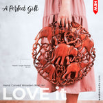 Jungle Elephants Carved Wooden Hand Carved Decorative Panel Sculpture Nature - Easternada A perfect Gift idea