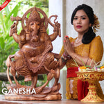 Large Big Ganesha Ganapati Teakwood Hand-carved Sculpture Mandir Art | #easternadawoodart