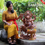 Large Big Ganesha Ganapati Teakwood Hand-carved Sculpture Mandir Art | #easternadawoodart