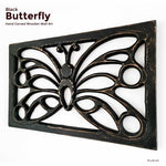 Antique Black Butterfly - Handmade Distressed Carved Wooden Wall Art Deco