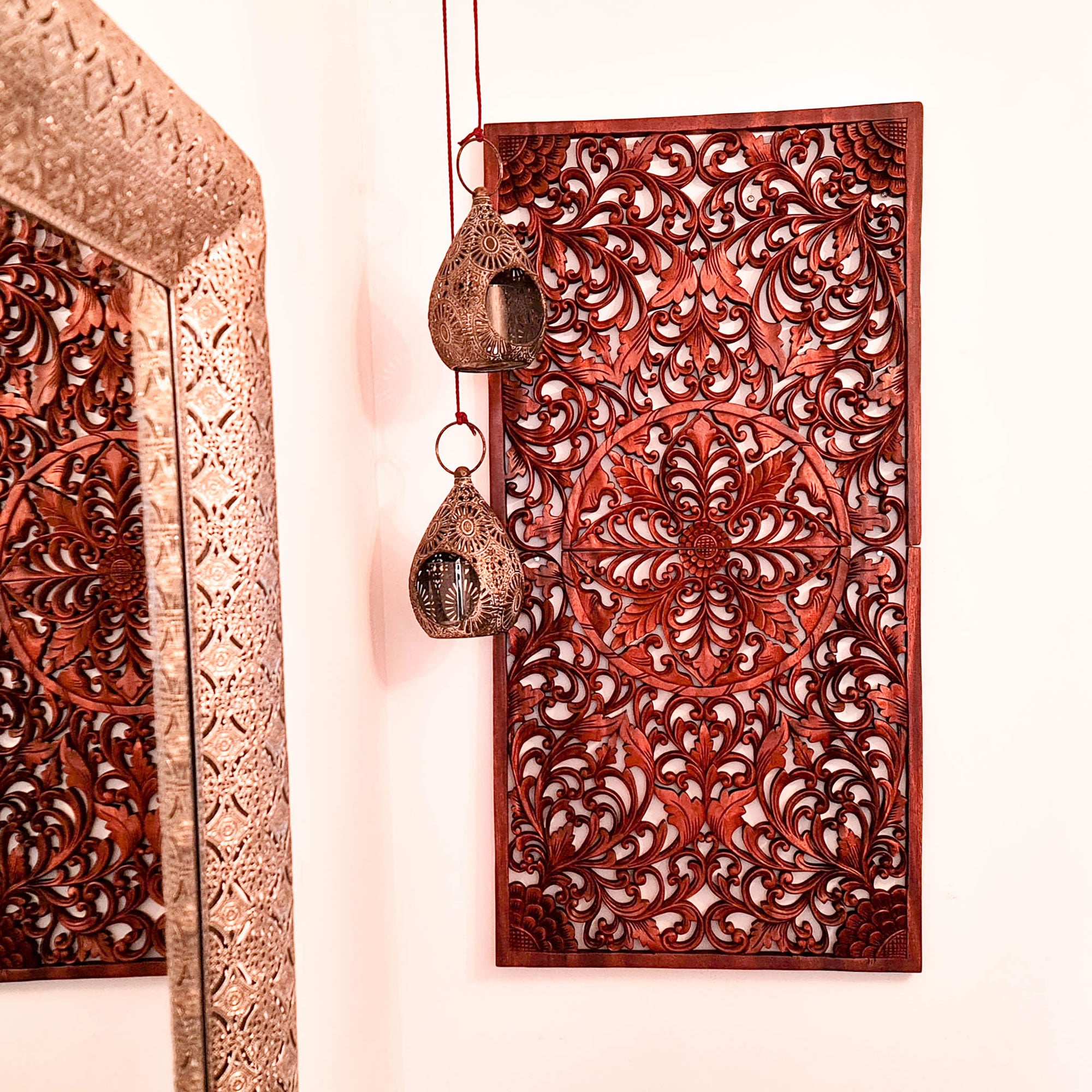 Hand Carved Wooden Wall Art Decoration Headboard Mandala Large. A Stunning addition to your home or be a perfect gift for a loved one. - Easternada