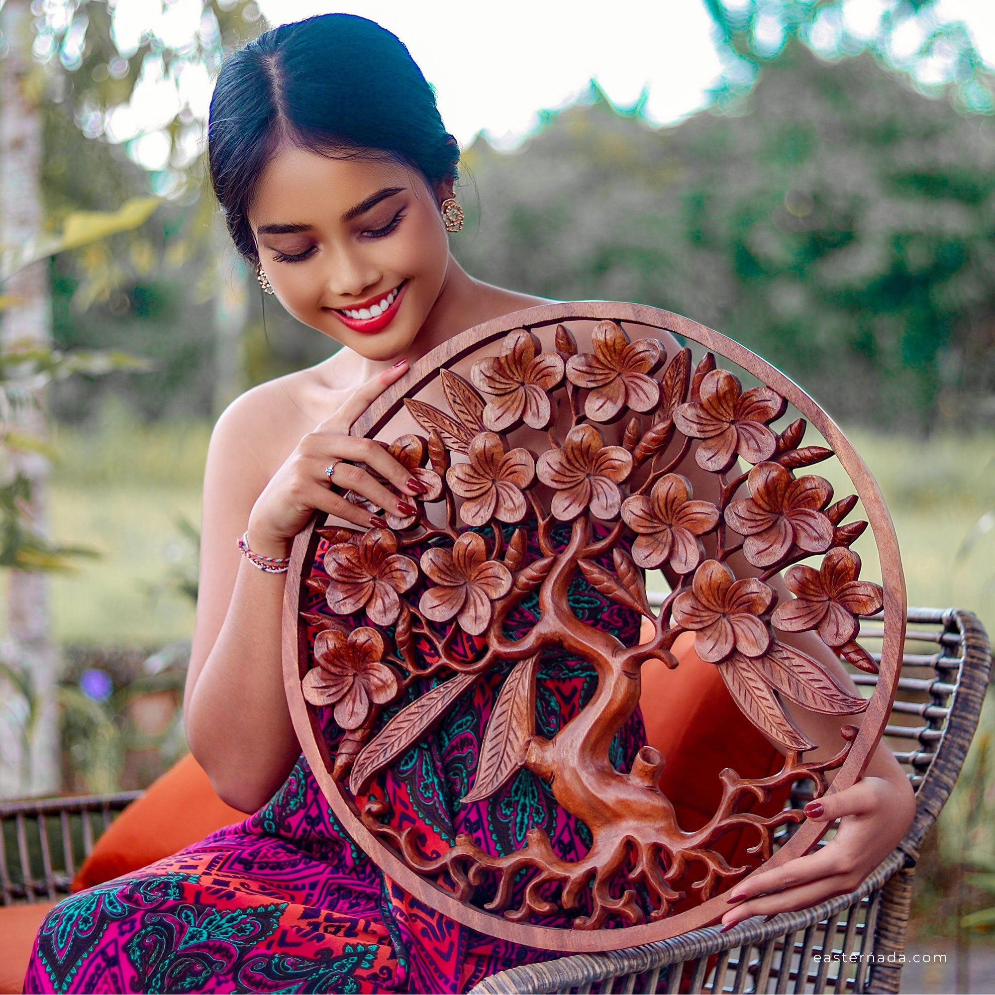 Hand Carved Wooden Wall Art Tree of Life Headboard Decoration - A Perfect Gift Mandala