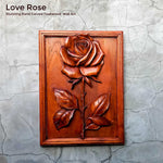 Love Rose Hand Carved Wooden Wall Art Sculpture Decoration Nature Garden - Perfect Valentine Christmas Gift. easternada.com