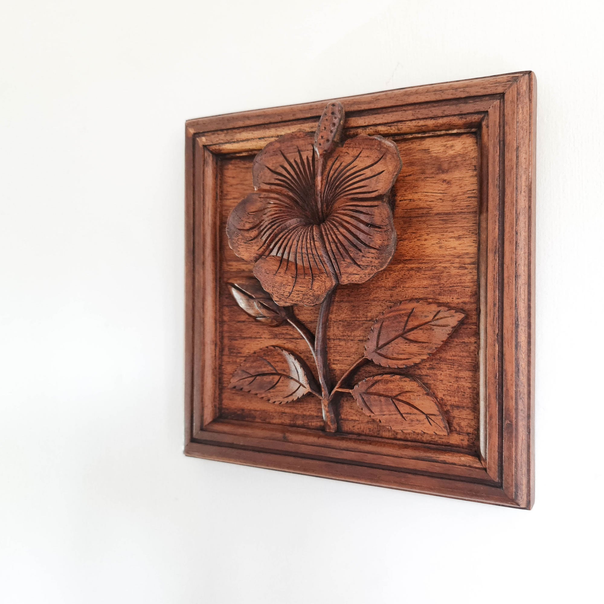 A perfect gift for a loved one. Hand Carved Teak Wood Flower. Simply Stunning