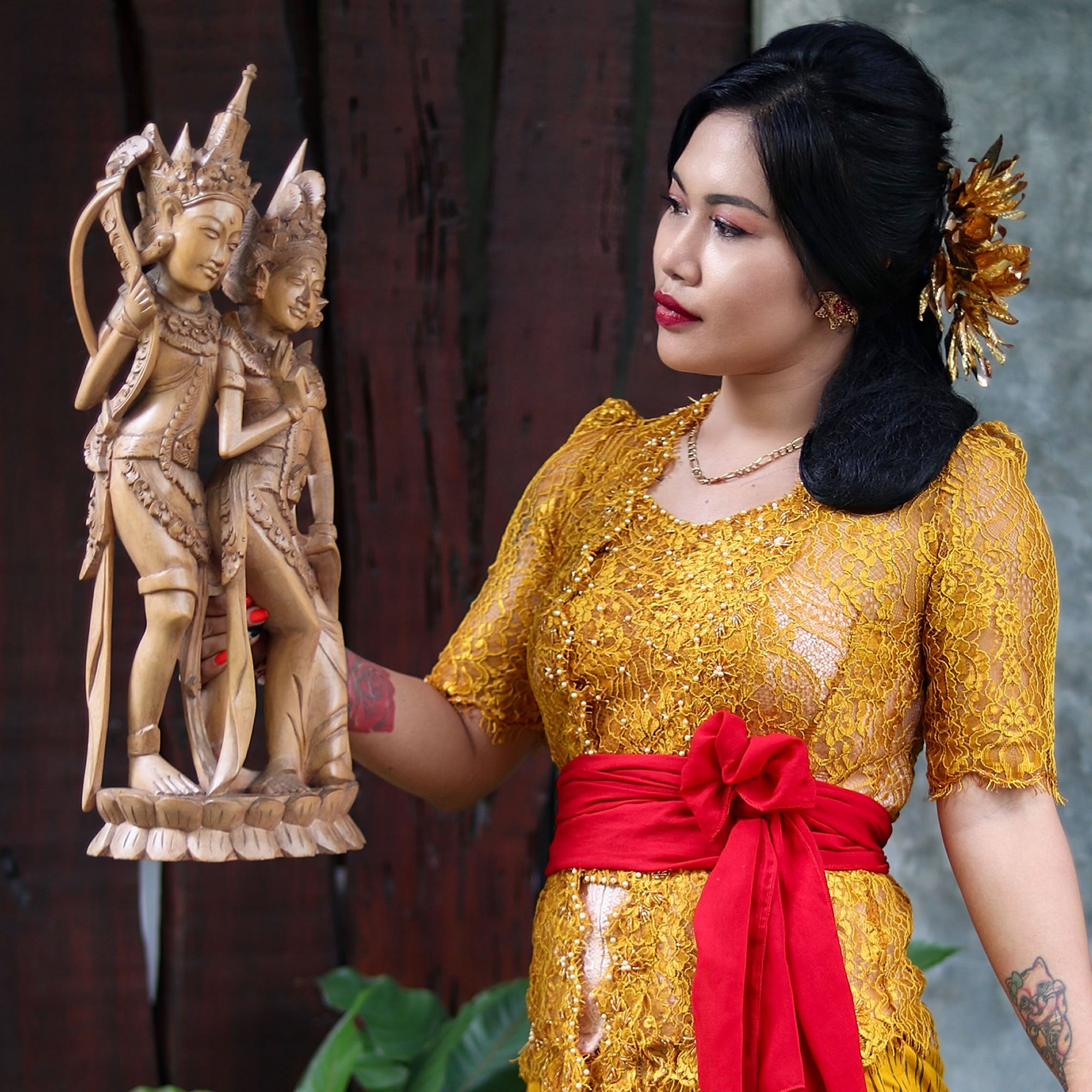 Ram Sita Hindu God Pooja Mandir Hand-carved Solid Wood Art Sculpture Decoration Rare Unique Gift