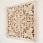 Bohemian Decorative Wall Art Sculpture Room Decore Headboard Mandala Distressed White Shabby Chic | Easternada