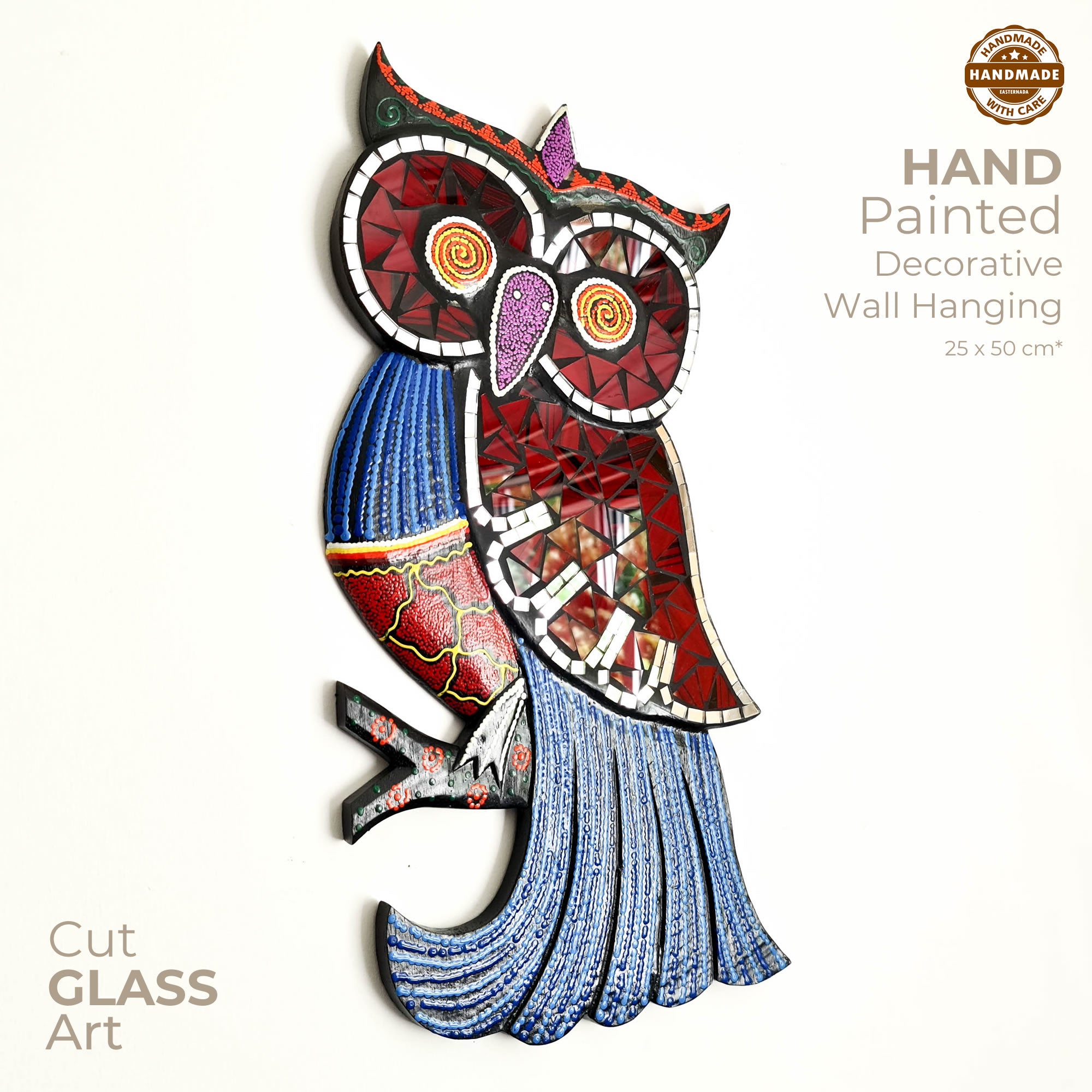 Tropical Wall Hanging - Hand-Carved painted wooden Tropical decoration.