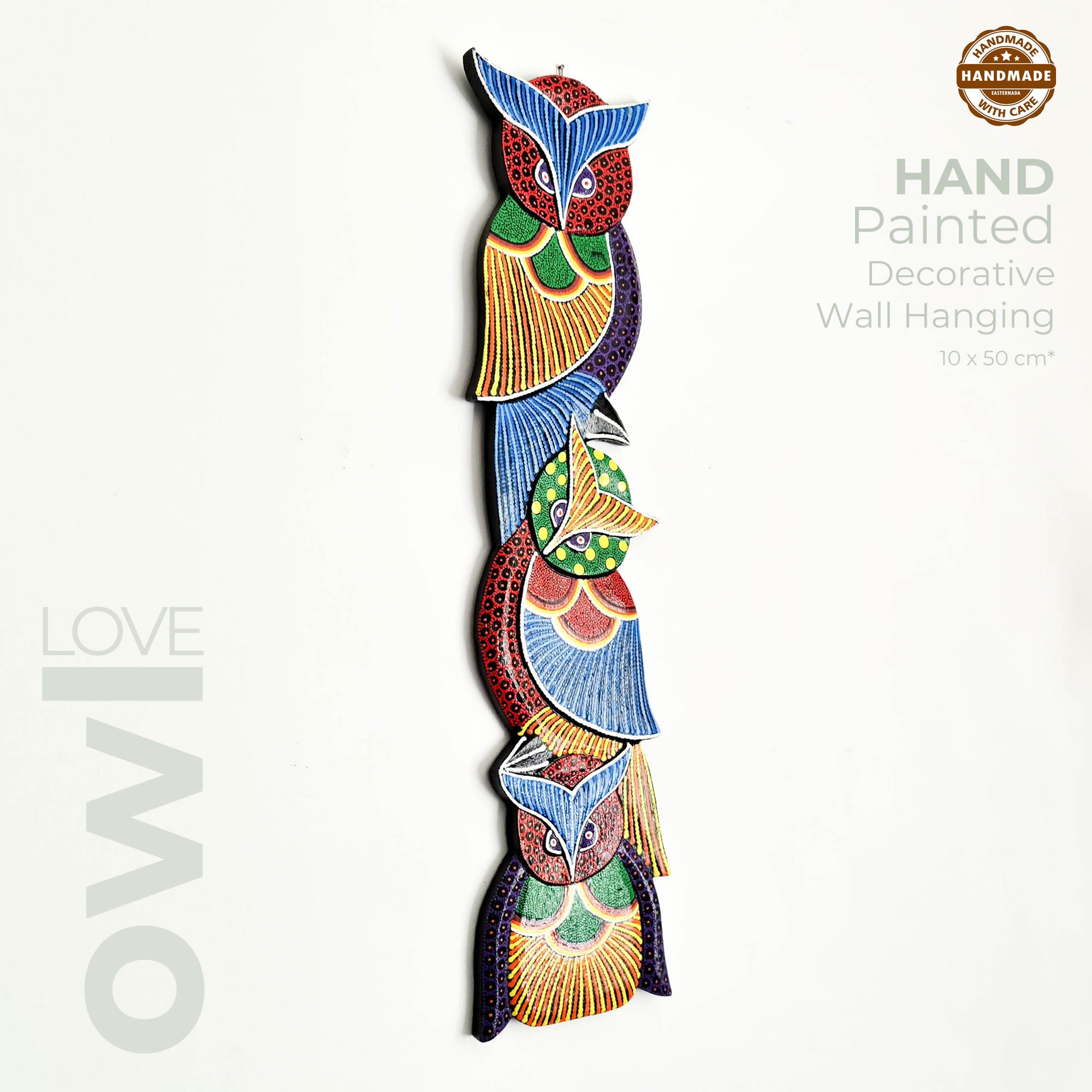 Tropical Wall Hanging - Hand-Carved painted wooden Tropical decoration.