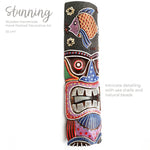 Hawaiian Tiki Mask Wall Hanging - Hand Carved painted wooden Tropical Aboriginal decoration