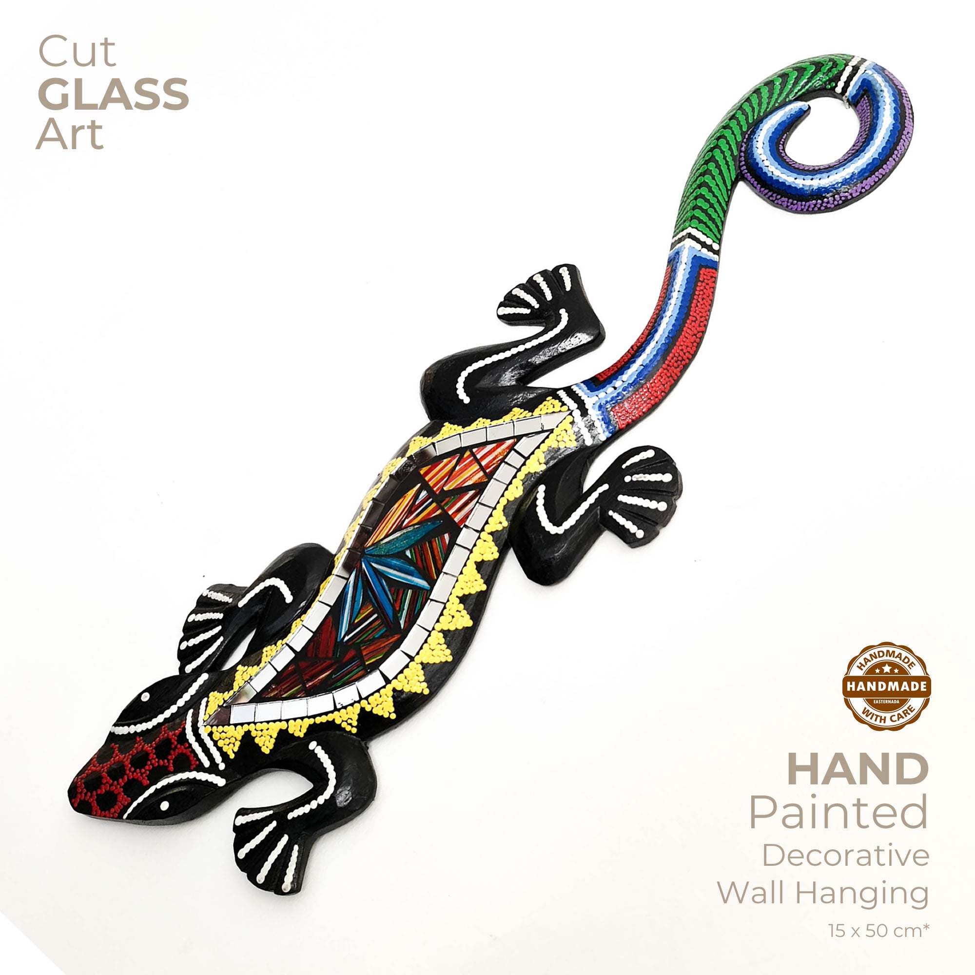 Tropical Wall Hanging - Hand-Carved painted wooden Tropical decoration.