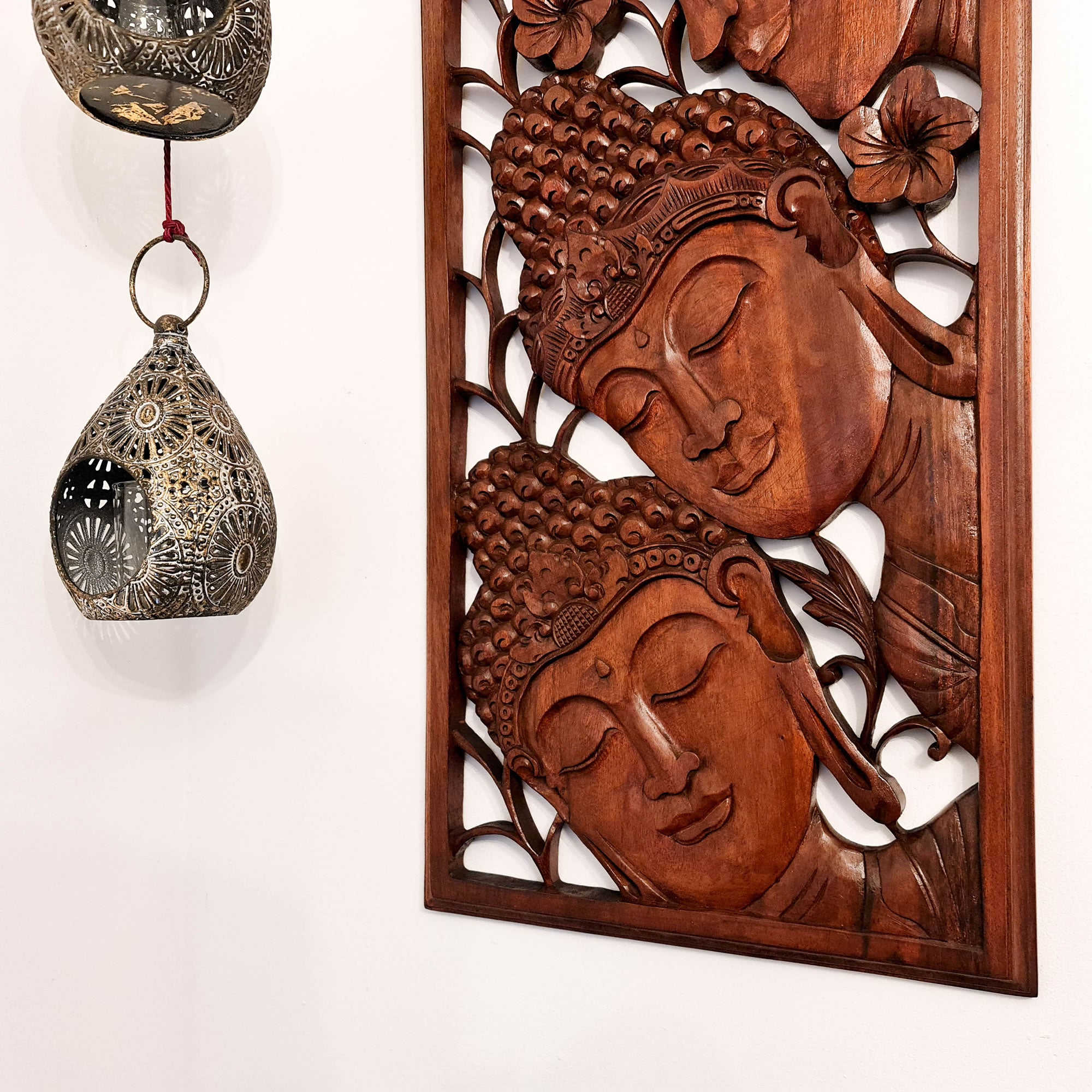 Three Buddha Peace Meditation Yoga Wall Art Long