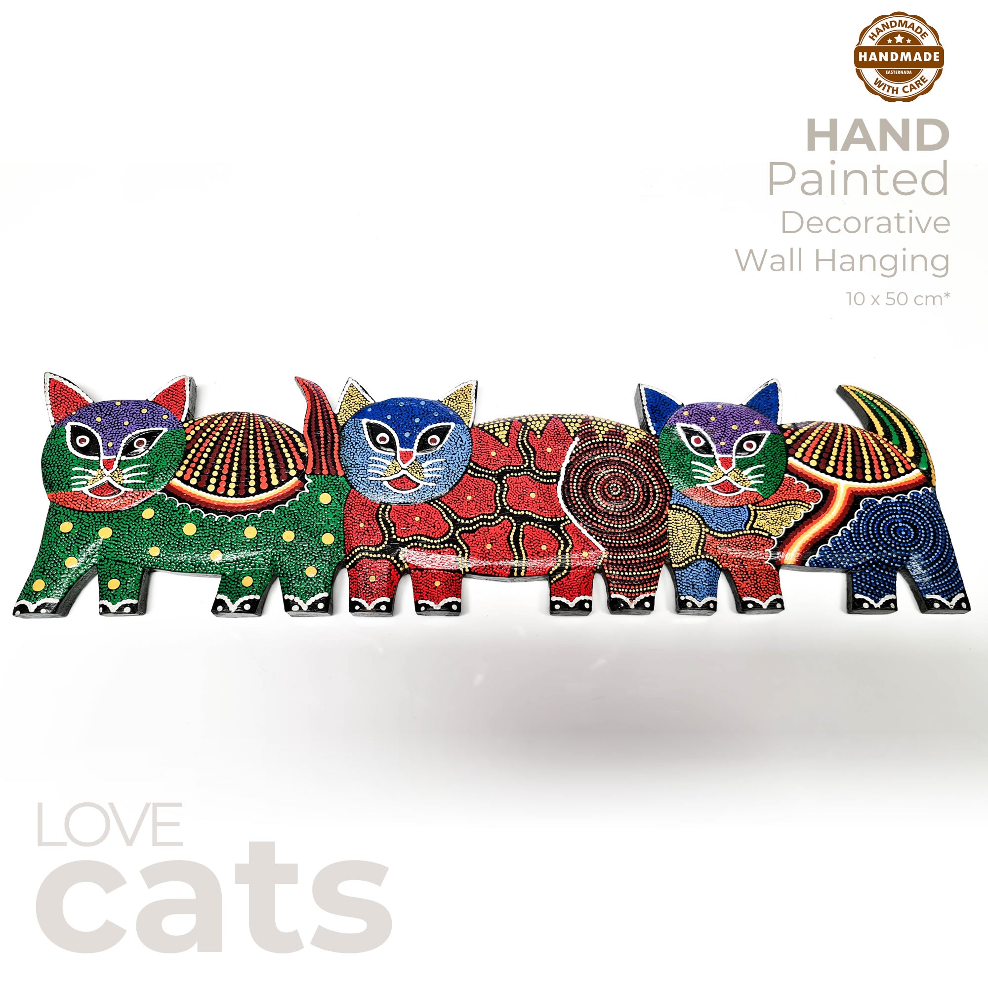 Tropical Wall Hanging - Hand-Carved painted wooden Tropical decoration