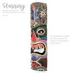 Hawaiian Tiki Mask Wall Hanging - Hand Carved painted wooden Tropical Aboriginal decoration