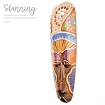 Hawaiian Tiki Mask Wall Hanging - Hand Carved painted wooden Tropical Aboriginal decoration