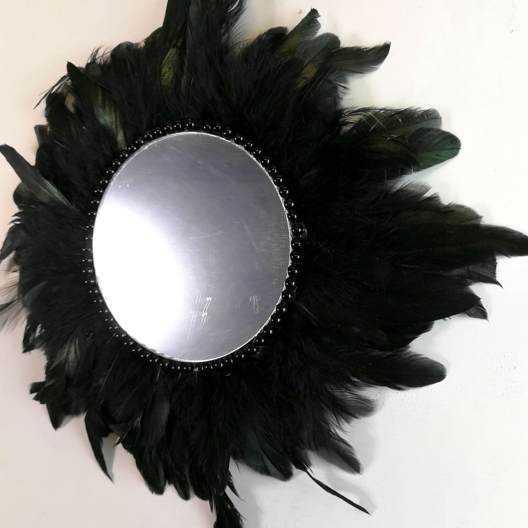 Juju Feather Vanity Wall Mirror Bohemian Style Handmade