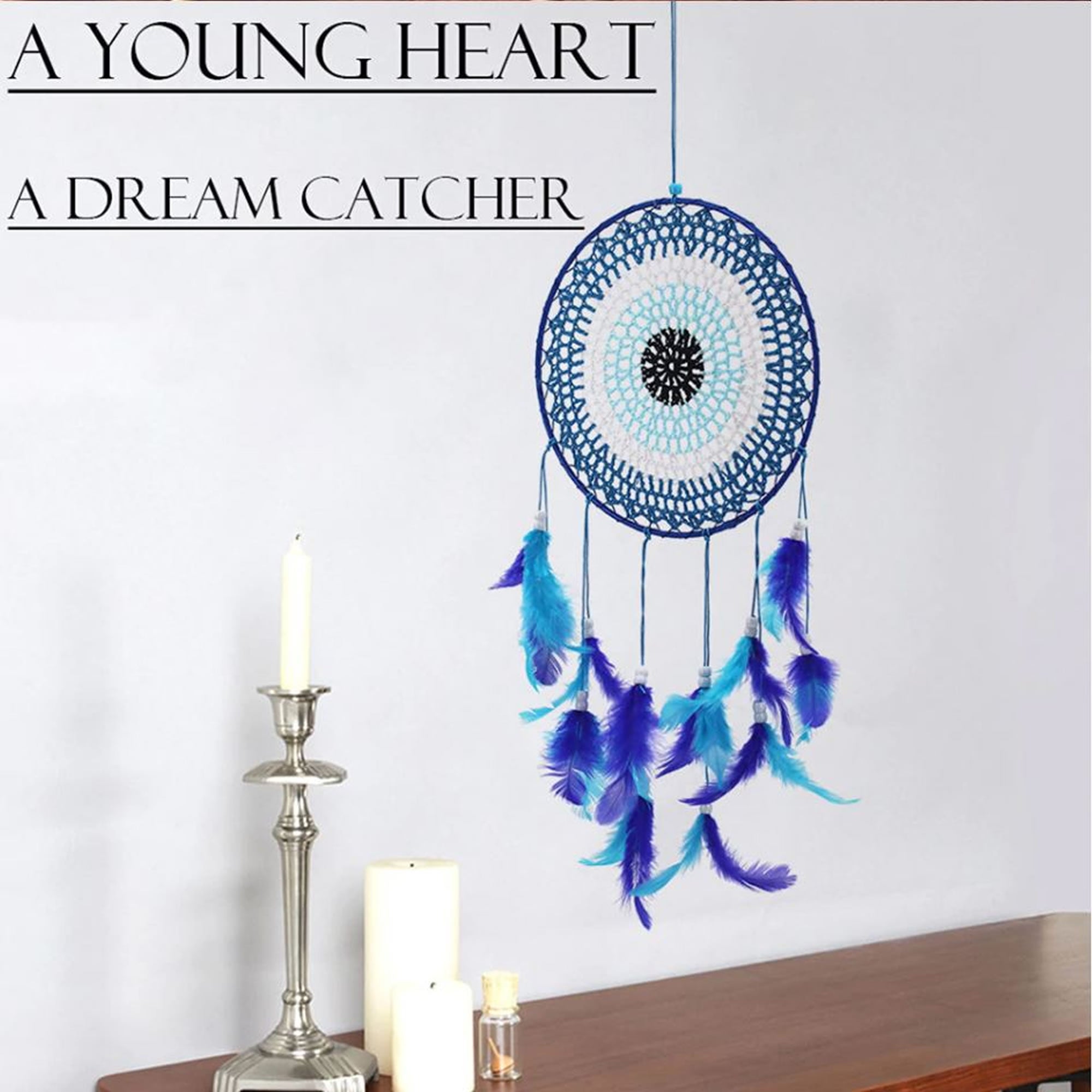 A beautiful Nazar Turkish Evil Eye Handmade Bohemian Macramé Beads Dream Catcher Car Wall Hanging Decoration Art, a perfect gift. A unique piece with subtle colors and beads to give an elegant touch