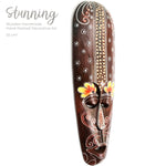 Hawaiian Tiki Mask Wall Hanging - Hand Carved painted wooden Tropical Aboriginal decoration