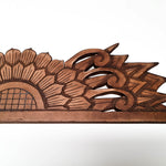 Handmade Carved Wooden Wall Art Rustic Curved Mandala Distressed Antique Brown