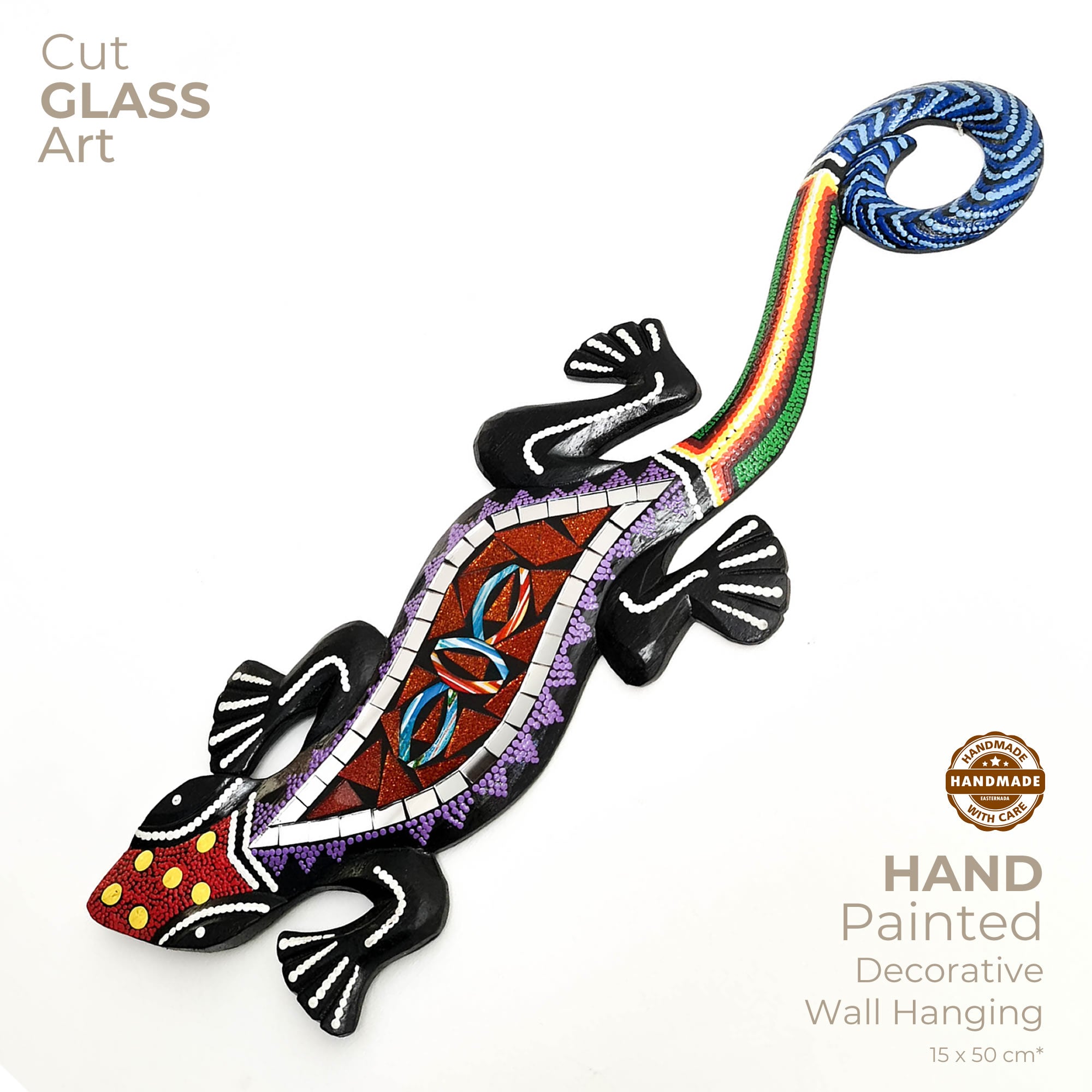 Tropical Wall Hanging - Hand-Carved painted wooden Tropical decoration.