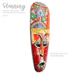 Hawaiian Tiki Mask Wall Hanging - Hand Carved painted wooden Tropical Aboriginal decoration