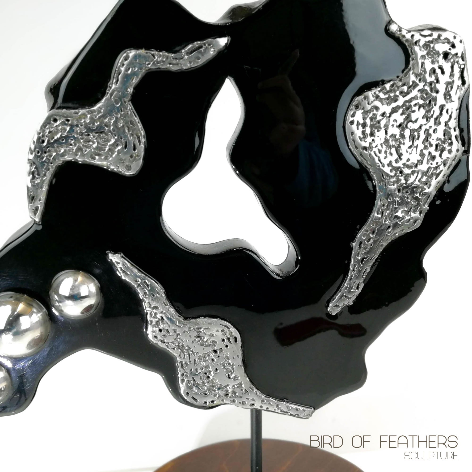 Hand made Decorative Solid Wood and Stainless Steel Sculpture - Easternada