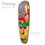Hawaiian Tiki Mask Wall Hanging - Hand Carved painted wooden Tropical Aboriginal decoration
