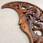 Tarot Astrology Card Reading Positive Energy Crystals Moon Dragon Hand Carved Wooden Decorative Sculpture Art Easternada