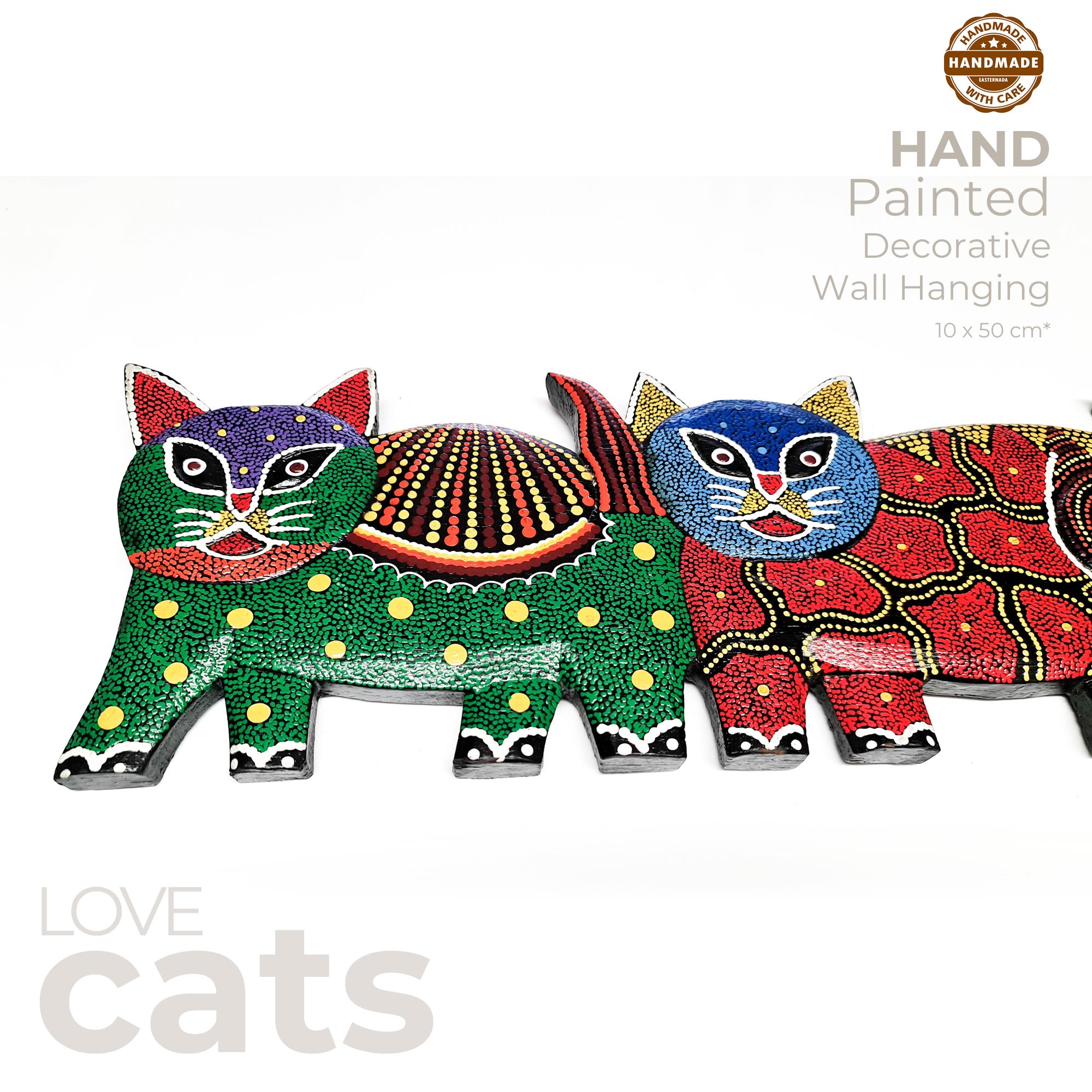 Tropical Wall Hanging - Hand-Carved painted wooden Tropical decoration